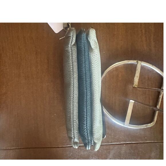 Coach Triple Pebble Zip Wallet Clutch Wristlet Blue Gray Women's EUC - Picture 6 of 10